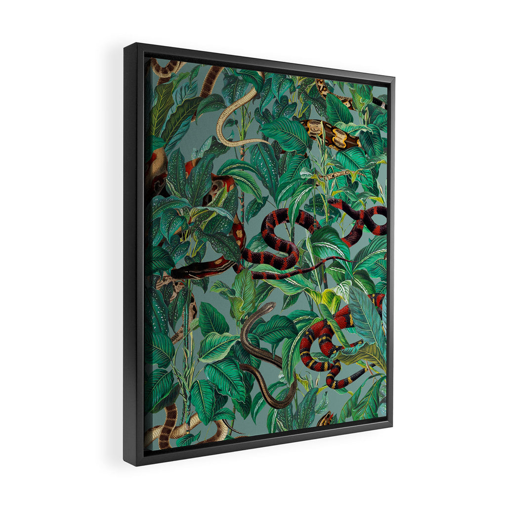 Leaf and Snake pattern Framed Canvas Print Gallery Image 2