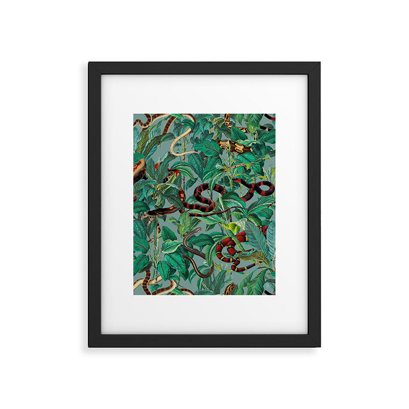 Leaf and Snake pattern Framed Art Print Gallery Image 6