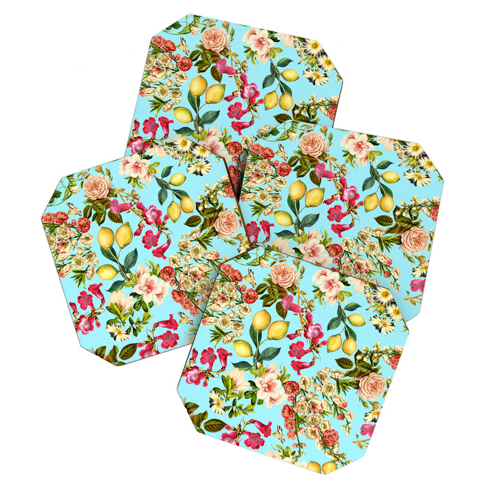 Lemon and Leaf Pattern IV Coaster Gallery Image 1