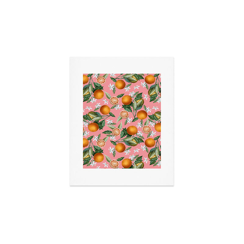 Lemon and Leaf Pattern V Art Print Gallery Image 1