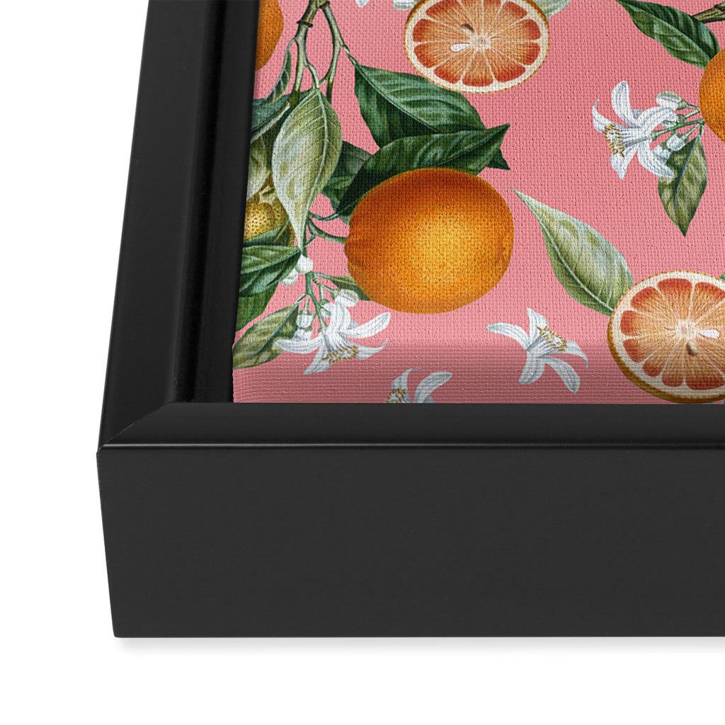 Lemon and Leaf Pattern V Framed Canvas Print Gallery Image 3