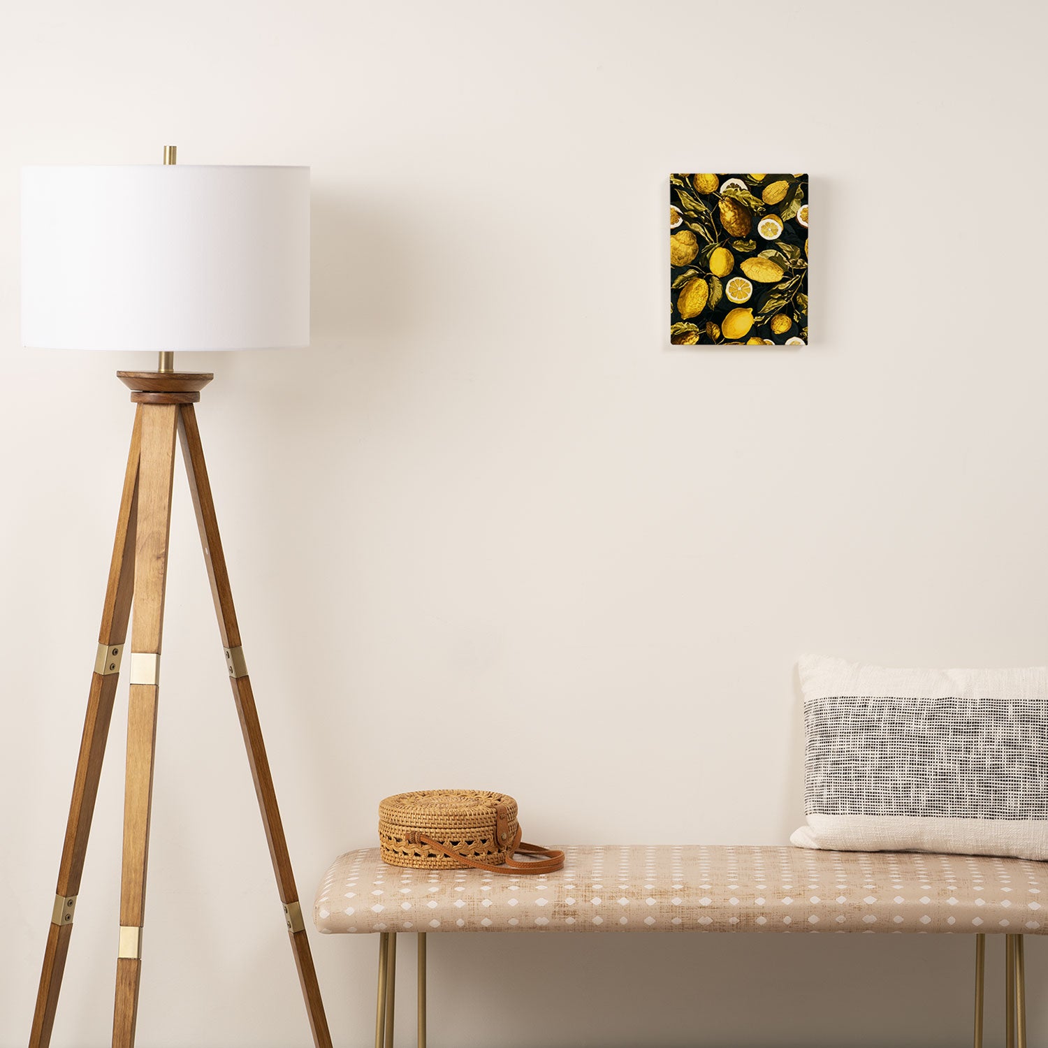Lemon and Leaf Pattern V Canvas Print Gallery Image 2