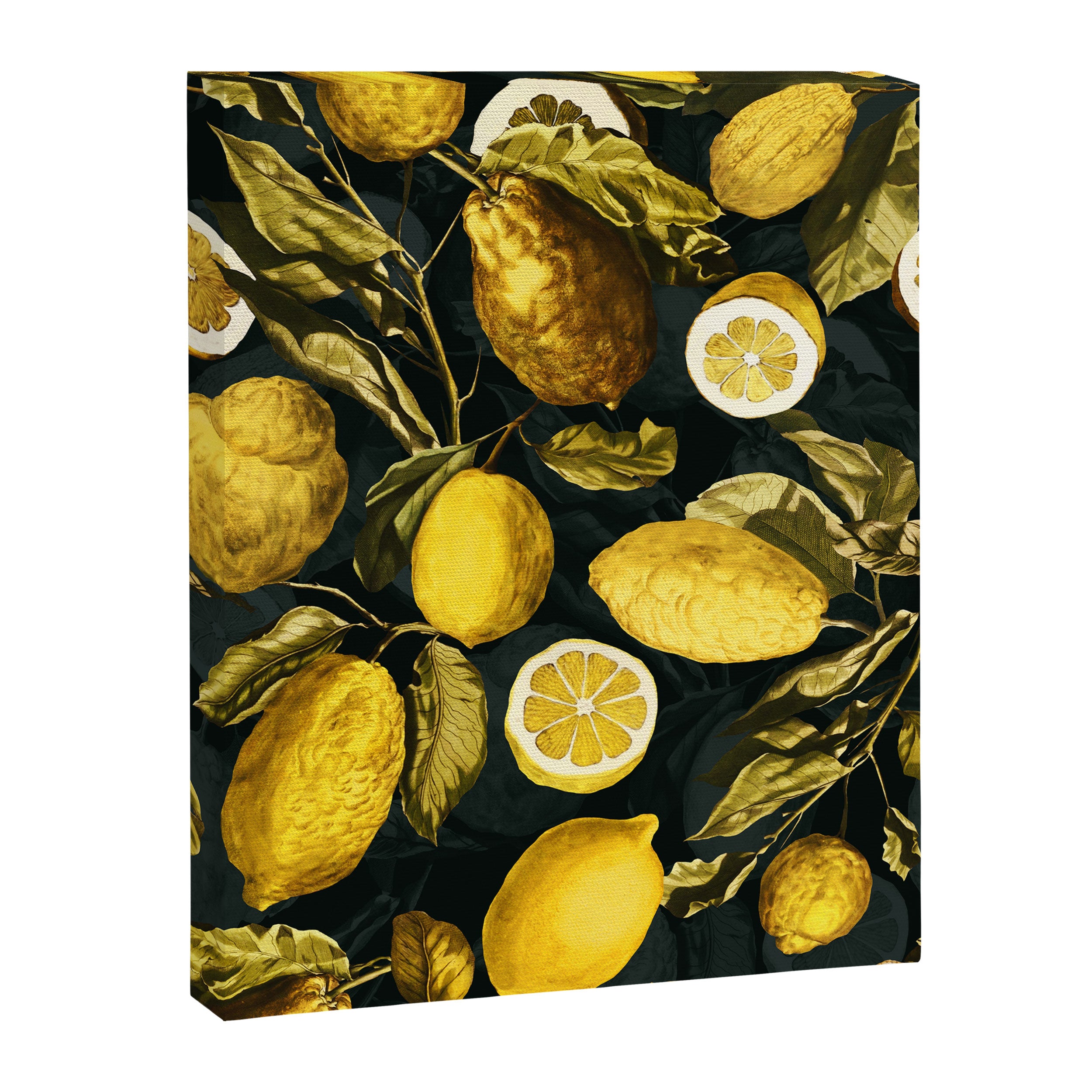 Lemon and Leaf Pattern V Canvas Print Gallery Image 6