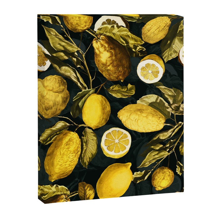 Lemon and Leaf Pattern V Canvas Print Gallery Image 1