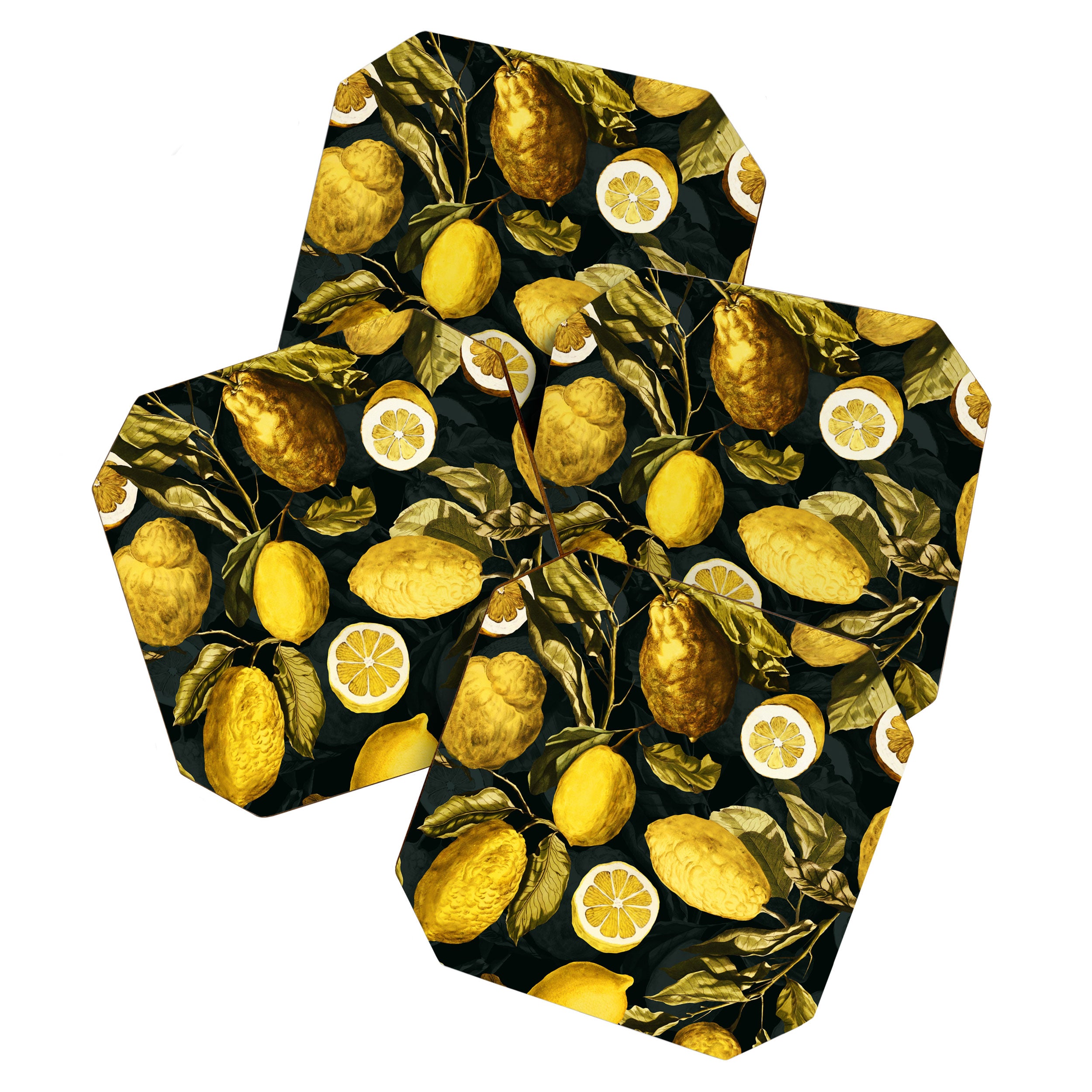Lemon and Leaf Pattern V Coaster Gallery Image 1