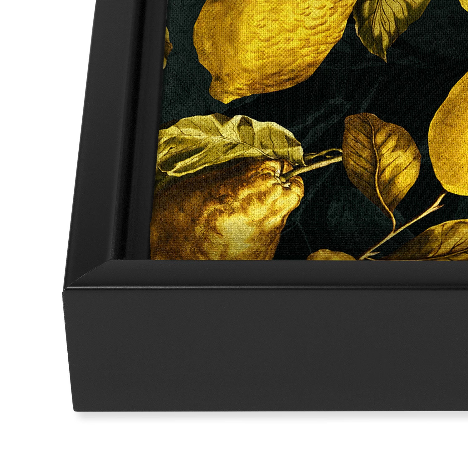 Lemon and Leaf Pattern V Framed Canvas Print Gallery Image 3