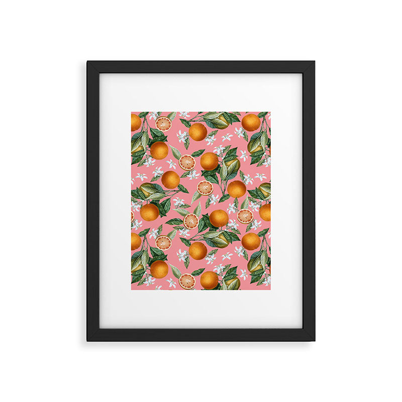 Lemon and Leaf Pattern V Framed Art Print Gallery Image 5