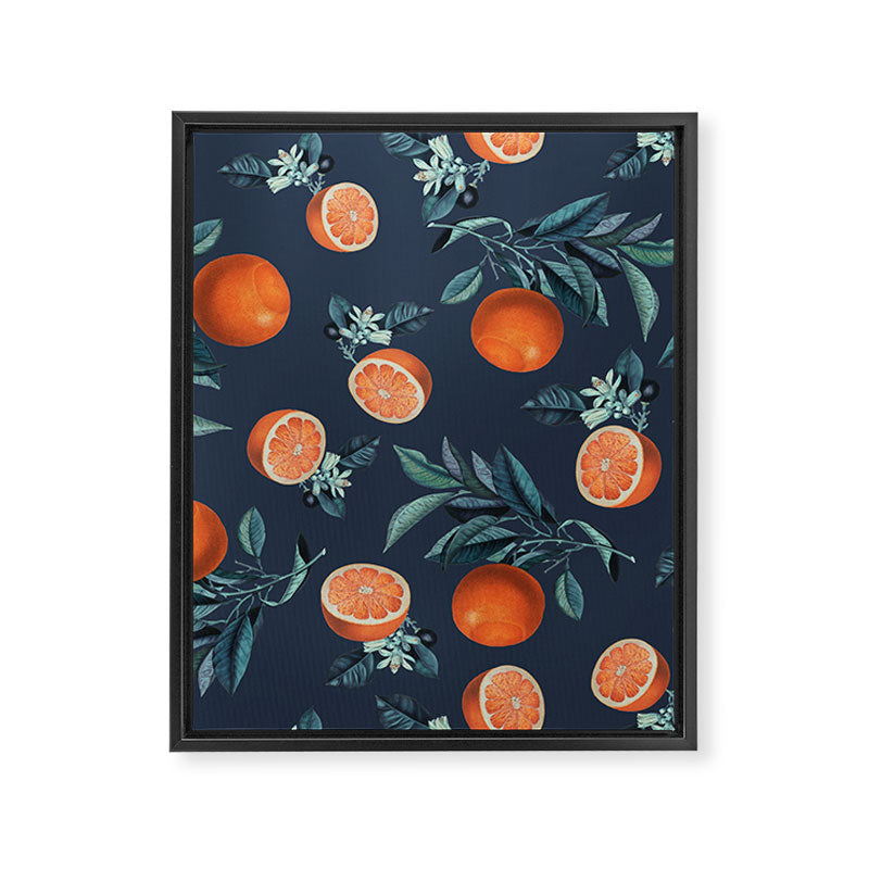 Lemon and Leaf Pattern VI Framed Canvas Print Gallery Image 6
