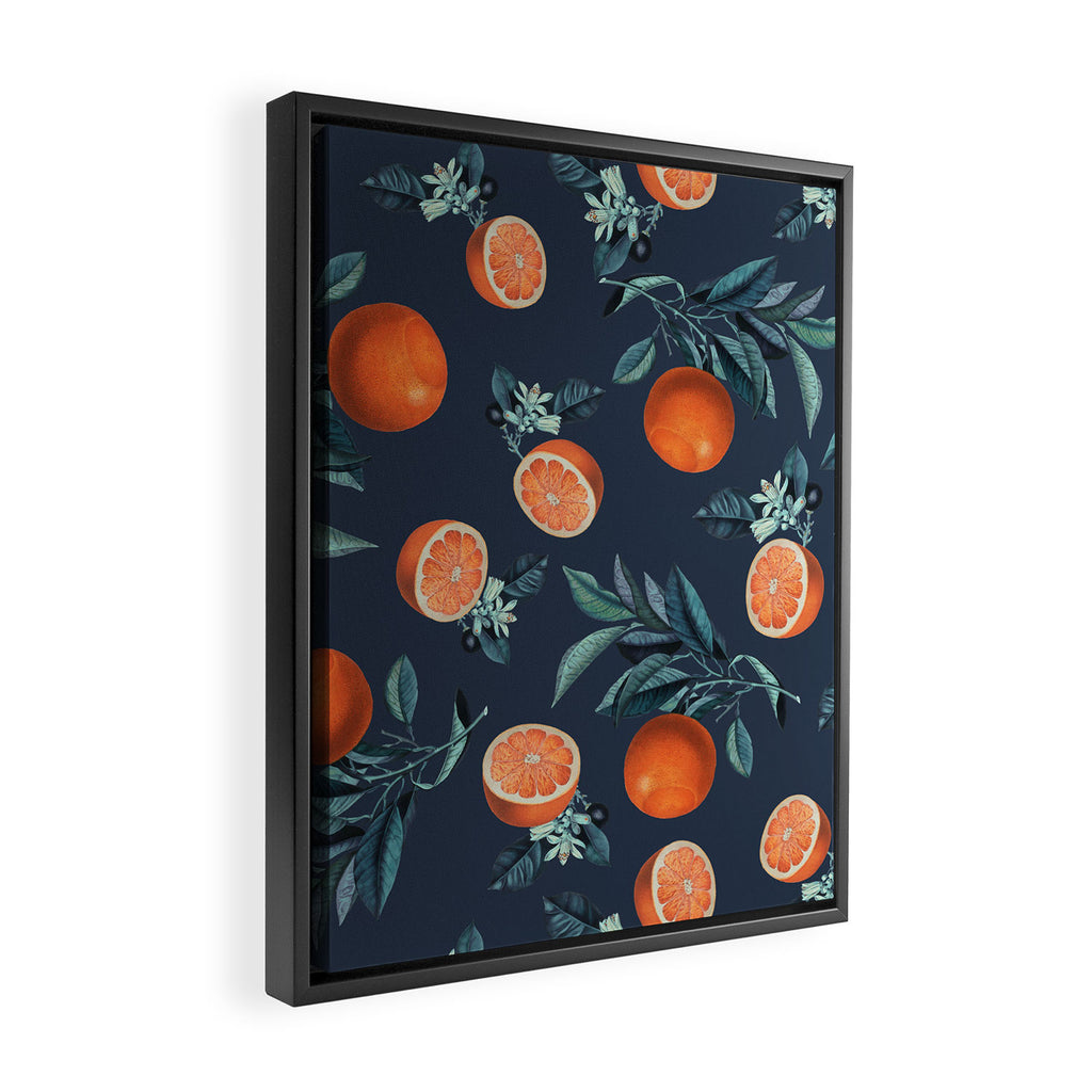 Lemon and Leaf Pattern VI Framed Canvas Print Gallery Image 2