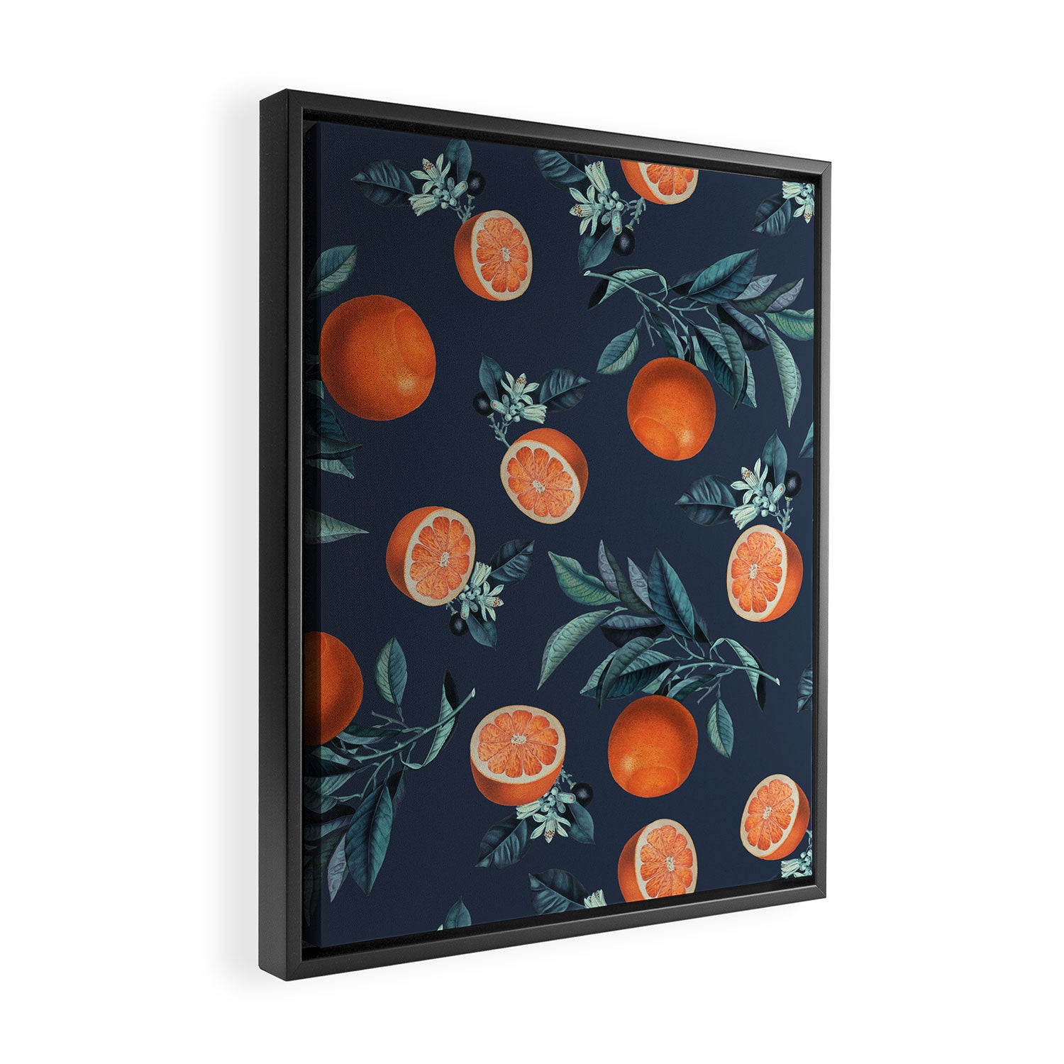Lemon and Leaf Pattern VI Framed Canvas Print Gallery Image 2
