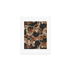 LEOPARD AND FLORAL NIGHT PATTERN Art Print Gallery Image 1
