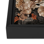 LEOPARD AND FLORAL NIGHT PATTERN Framed Canvas Print Gallery Image 3