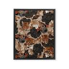 LEOPARD AND FLORAL NIGHT PATTERN Framed Canvas Print Gallery Image 8