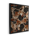 LEOPARD AND FLORAL NIGHT PATTERN Framed Canvas Print Gallery Image 2