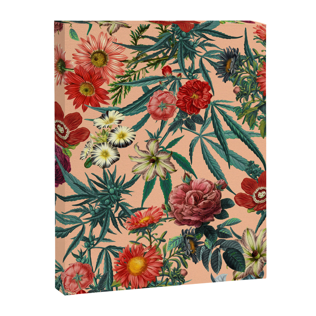 Marijuana and Floral Pattern Canvas Print Gallery Image 6