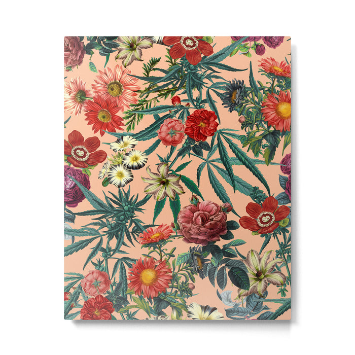 Marijuana and Floral Pattern Metal Print Gallery Image 1