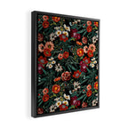 Marijuana and Floral Pattern Framed Canvas Print Gallery Image 2