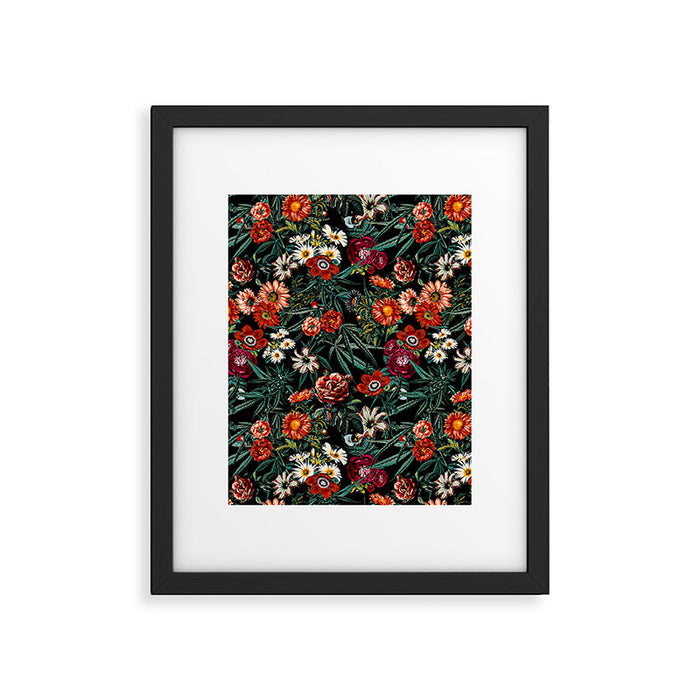 Marijuana and Floral Pattern Framed Art Print Gallery Image 1