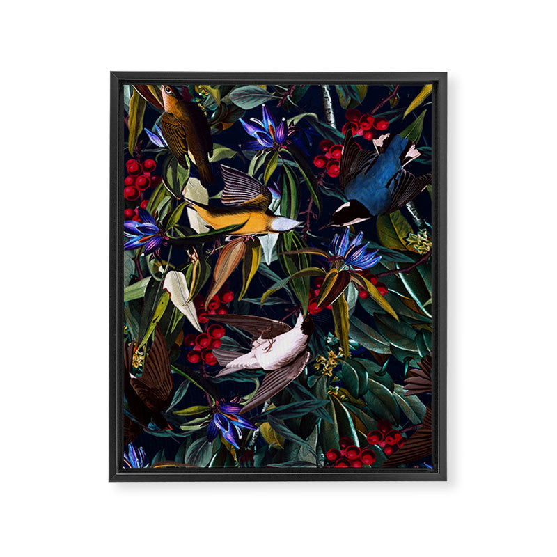 Midnight Birds I Framed Canvas Print Gallery Image 6