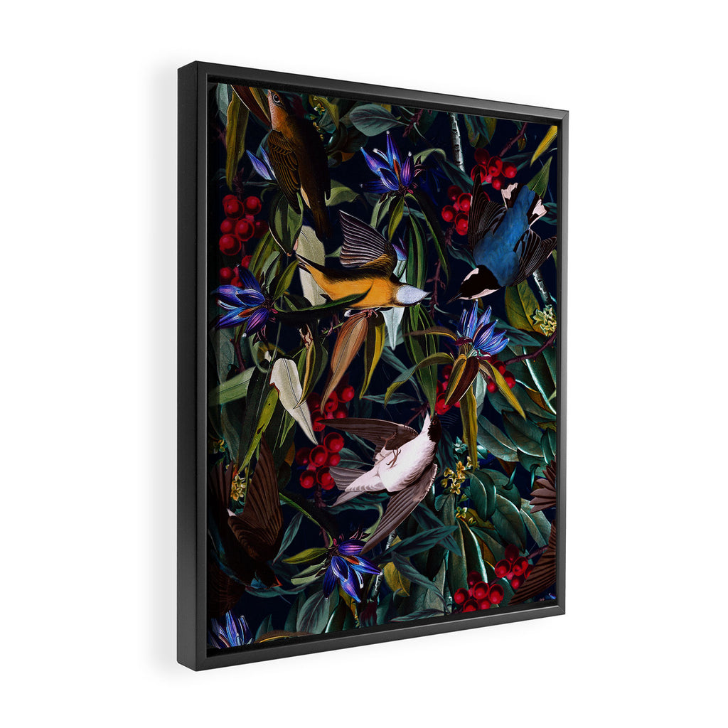 Midnight Birds I Framed Canvas Print Gallery Image 2