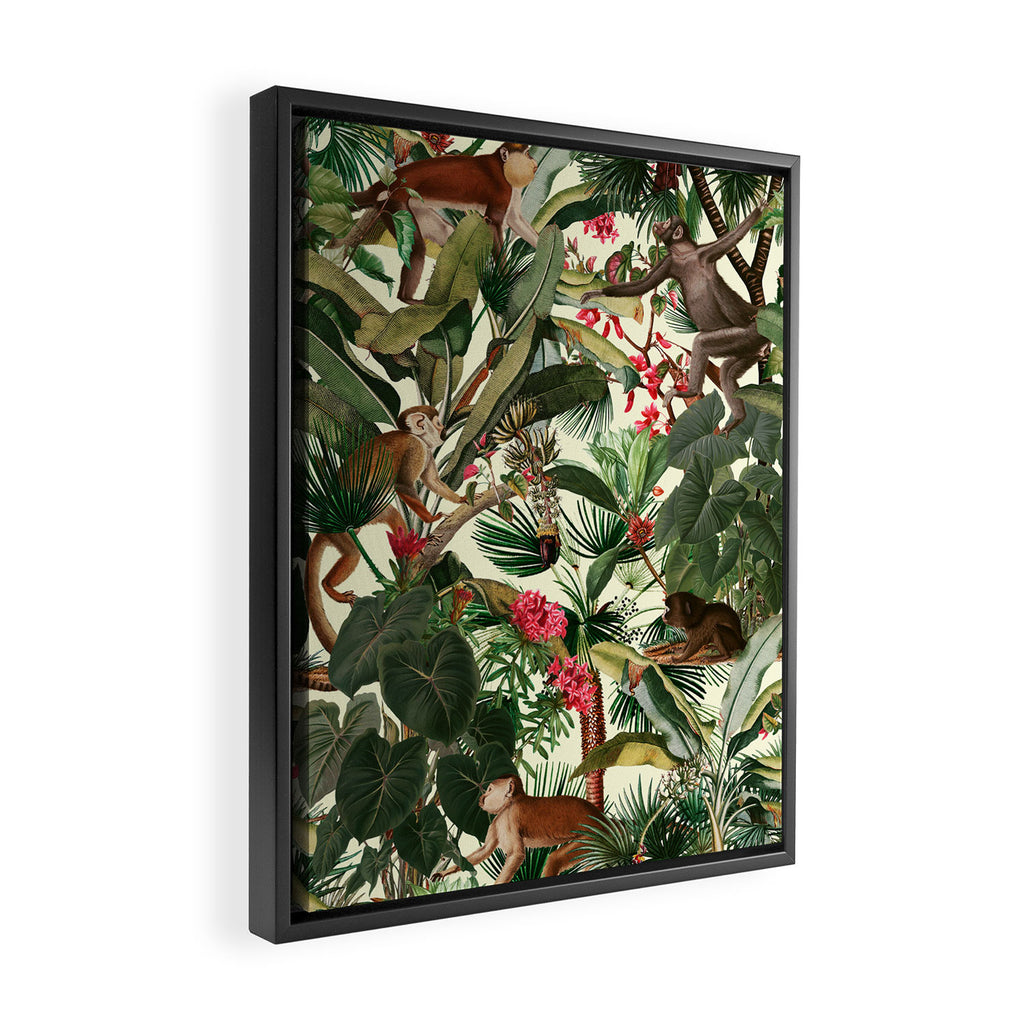 Monkey Forest Framed Canvas Print Gallery Image 2