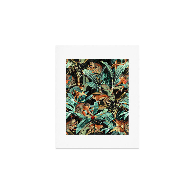 Monkey Tropical Jungle Art Print Gallery Image 1