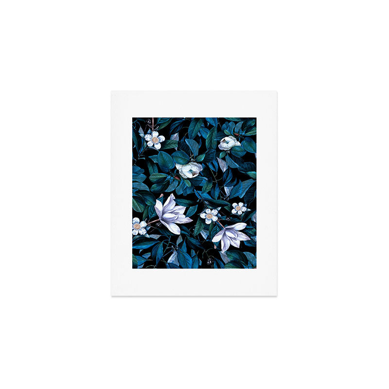 Moon Night Flowers Art Print Gallery Image 1