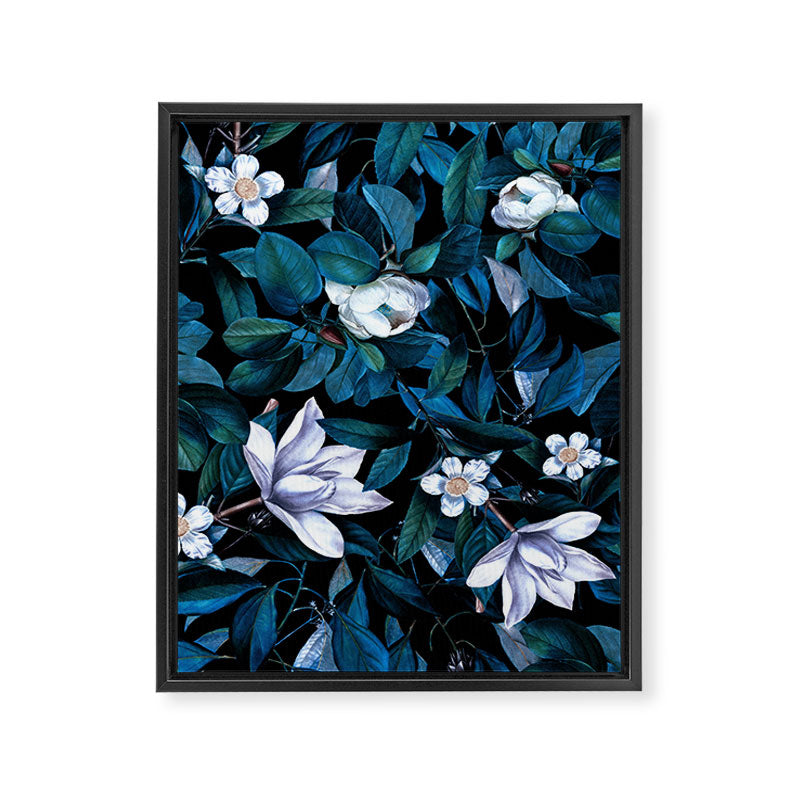 Moon Night Flowers Framed Canvas Print Gallery Image 8