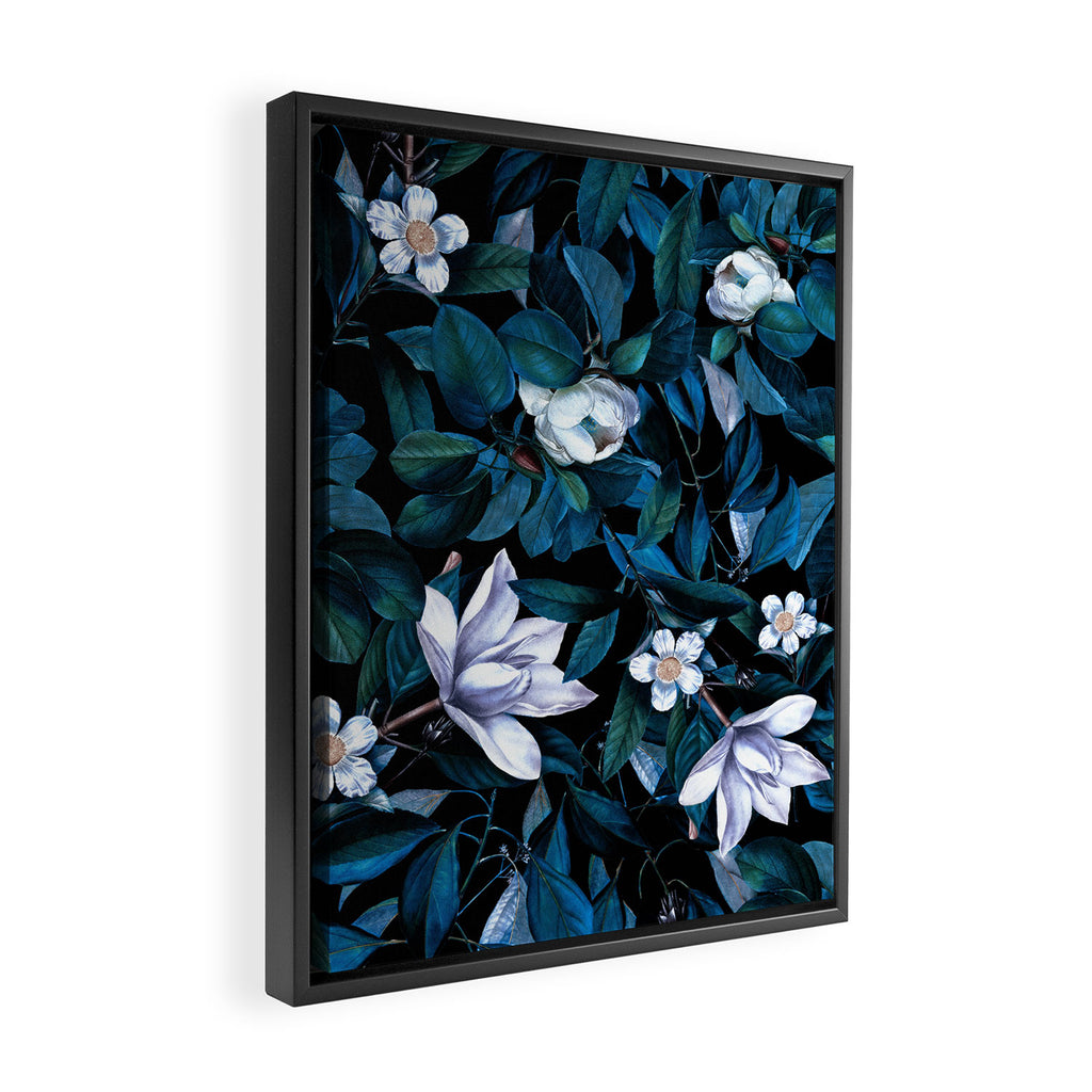 Moon Night Flowers Framed Canvas Print Gallery Image 2