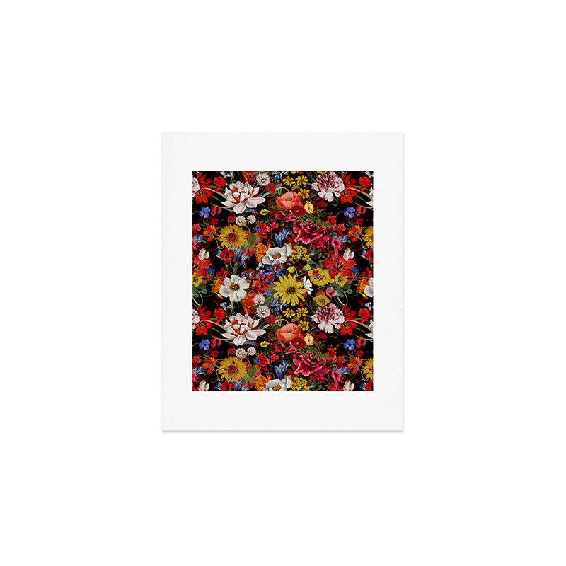 Multicolor Floral Night Garden Art Print Gallery Image 1