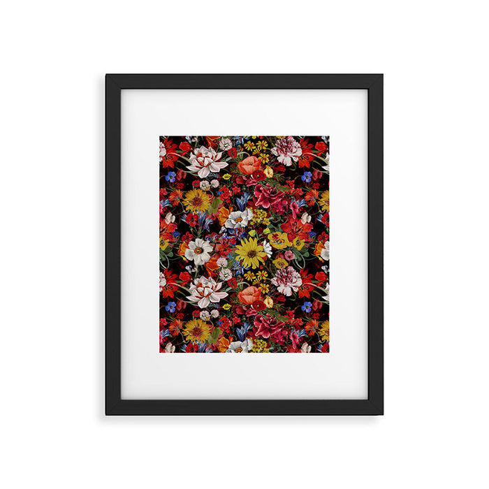 Multicolor Floral Night Garden Framed Art Print Gallery Image 1