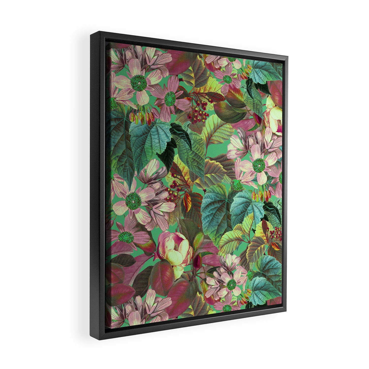 Multicolor Modern Floral Garden Framed Canvas Print Gallery Image 2