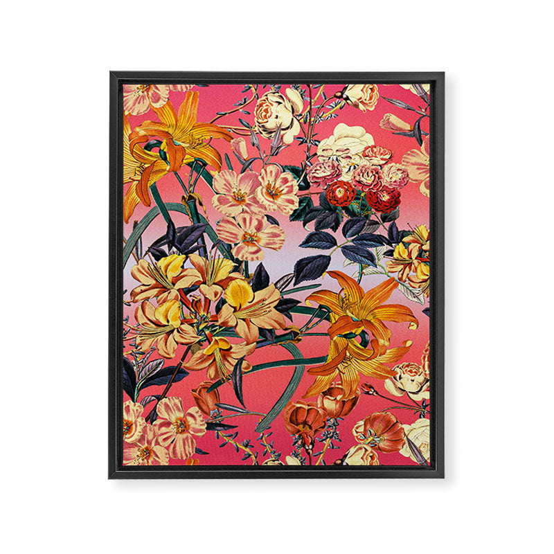 Multicolor Summer Floral Pattern Framed Canvas Print Gallery Image 8