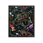 Mysterious Mushroom Forest III - Night Framed Canvas Print Gallery Image 6