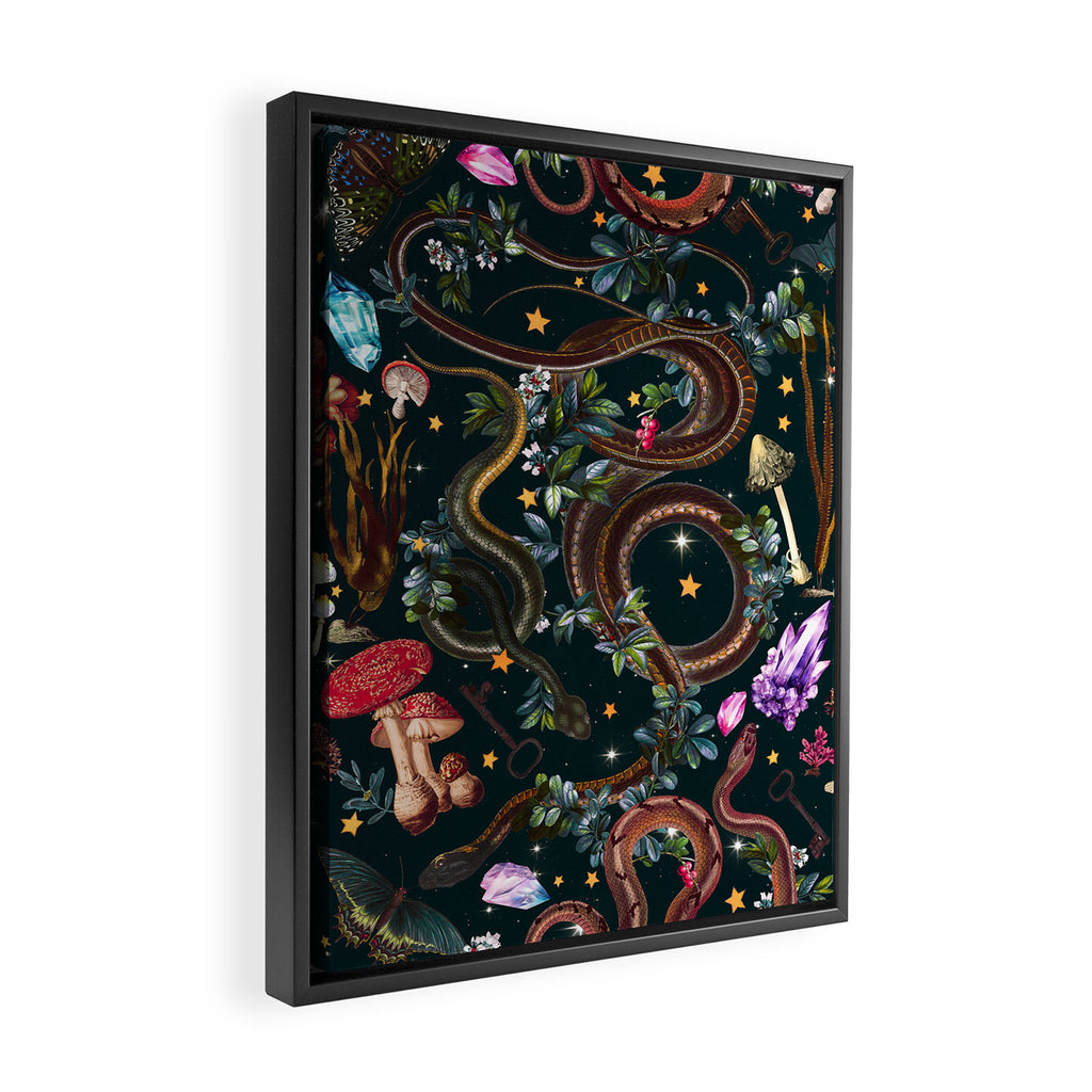 Mysterious Mushroom Forest III - Night Framed Canvas Print Gallery Image 2