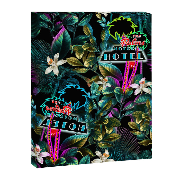 Neon Leaf Pattern Canvas Print Gallery Image 1