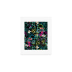 Neon Leaf Pattern Art Print Gallery Image 1