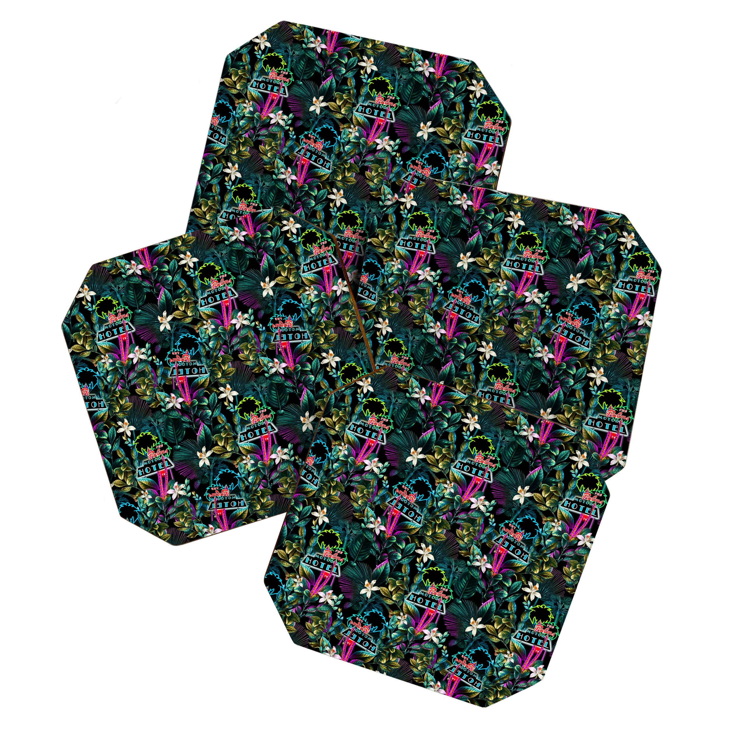 Neon Leaf Pattern Coaster Gallery Image 1