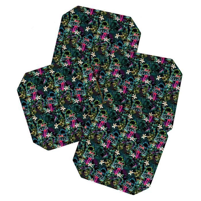 Neon Leaf Pattern Coaster Gallery Image 1