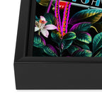 Neon Leaf Pattern Framed Canvas Print Gallery Image 3