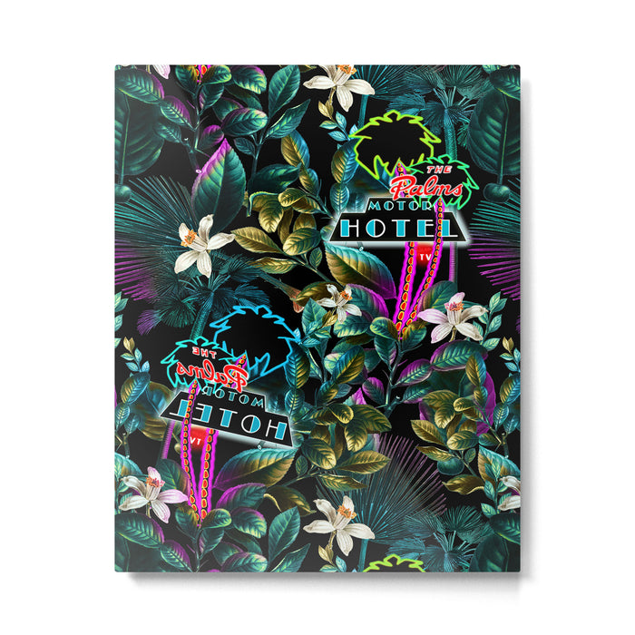 Neon Leaf Pattern Metal Print Gallery Image 1