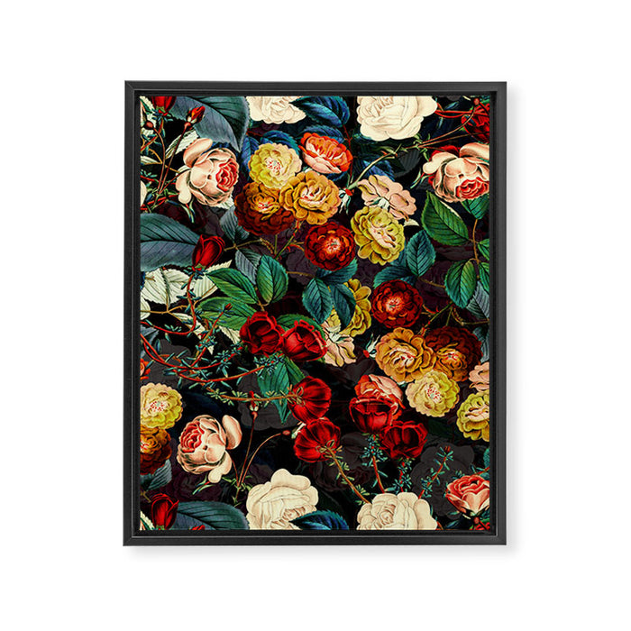 Night Botanical Forest Framed Canvas Print Gallery Image 1