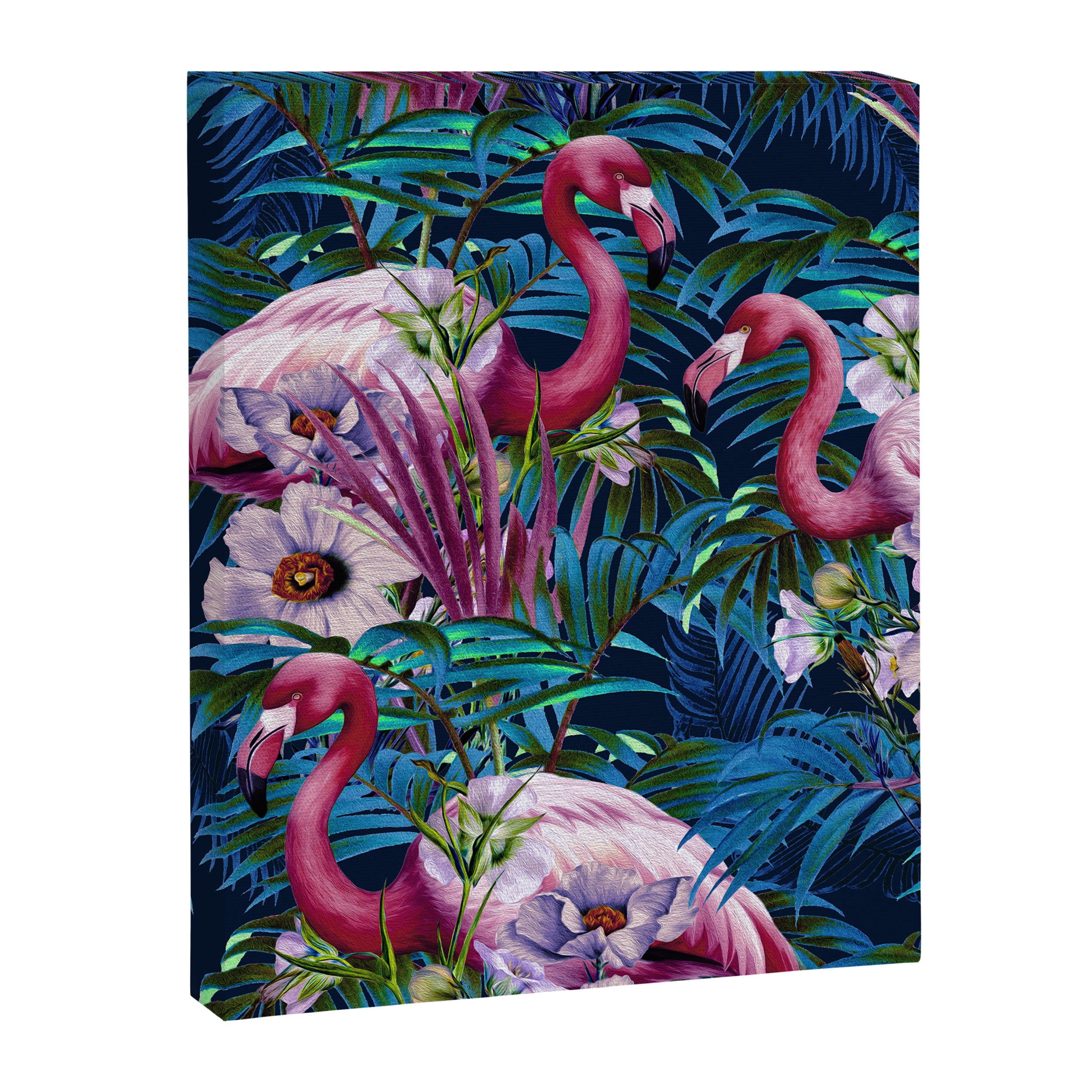 Night Forest Flamingos Canvas Print Gallery Image 8