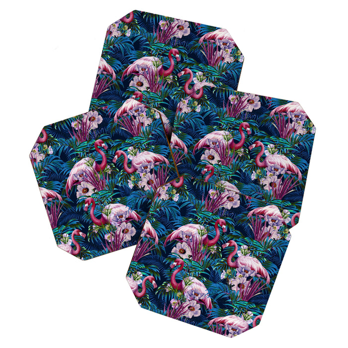 Night Forest Flamingos Coaster Gallery Image 1