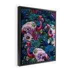 Night Forest Flamingos Framed Canvas Print Gallery Image 2