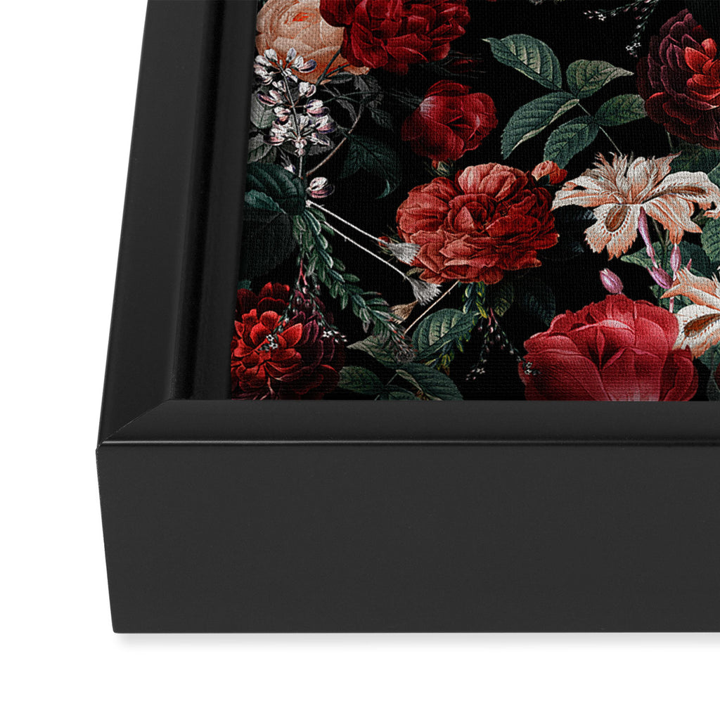 Night Garden Roses Framed Canvas Print Gallery Image 3