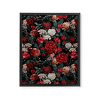 Night Garden Roses Framed Canvas Print Gallery Image 6