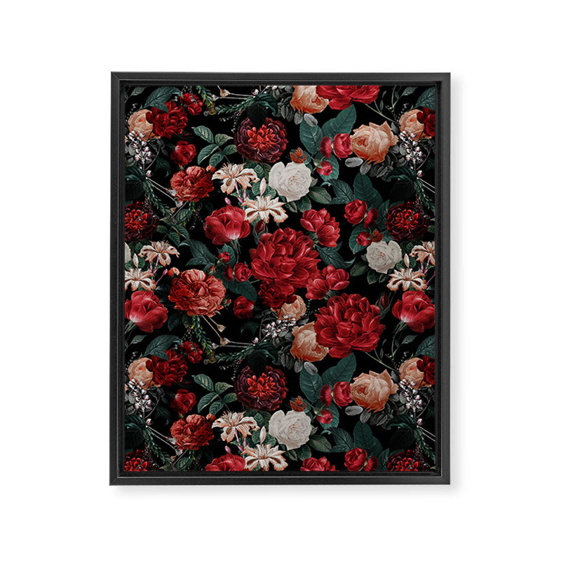 Night Garden Roses Framed Canvas Print Gallery Image 6