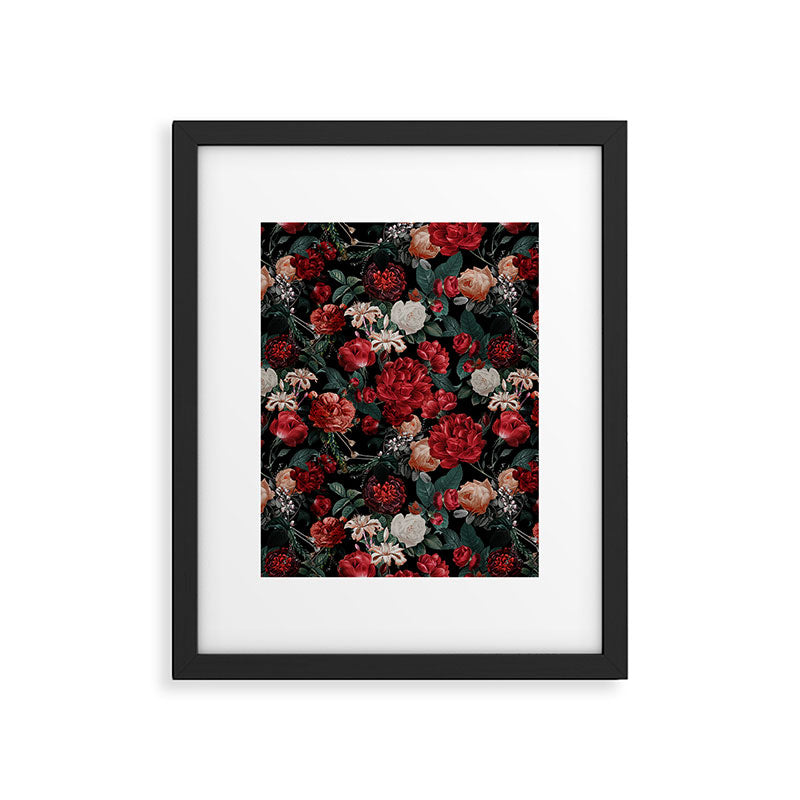 Night Garden Roses Framed Art Print Gallery Image 5