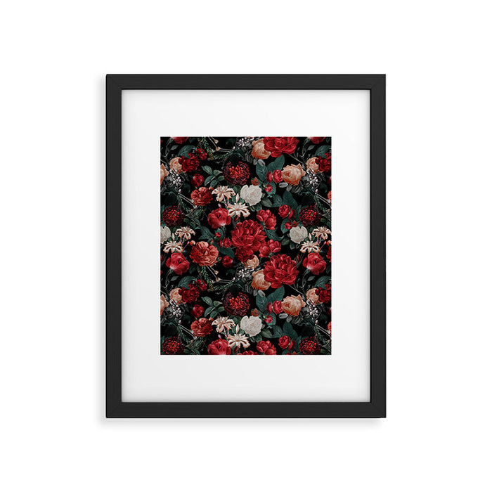 Night Garden Roses Framed Art Print Gallery Image 1